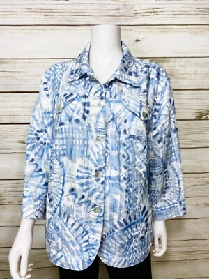 Ruby Rd  Woman Womens Blazer Size 22W Multicolor Button Up Pockets 3/4 Sleeve - Image 1 of 4