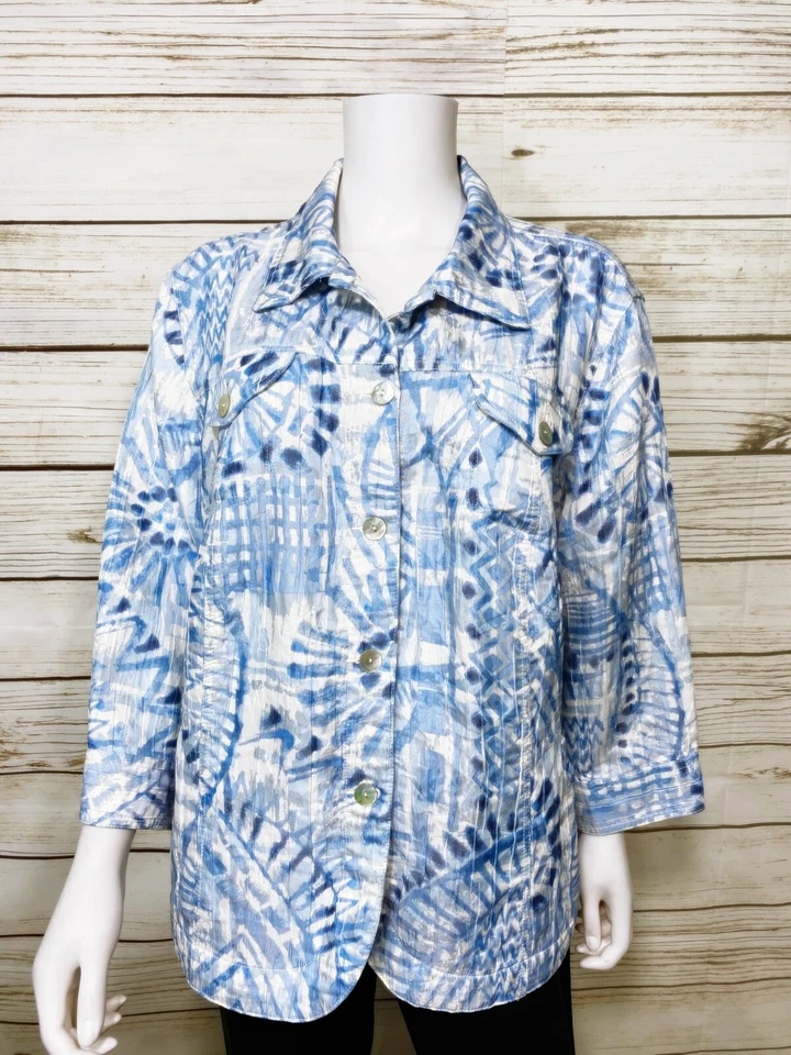 Ruby Rd  Woman Womens Blazer Size 22W Multicolor Button Up Pockets 3/4 Sleeve - Image 1 of 4