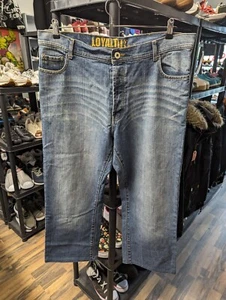 Pantalones de mezclilla informales Loyalty & Faith W40R azul lavado medio claro para hombre piernas pequeñas - Imagen 1 de 9