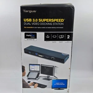 Targus ACP70EU USB 3.0 Dual‑Video Docking Station – Working, Sealed, With Access - Afbeelding 1 van 11