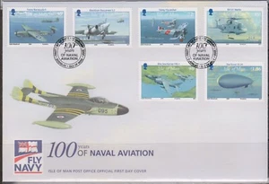 GB ISLE of MAN 2009 Fly Navy/100 Years Naval Aviation/Aircraft SG 1473-1478 FDC - Picture 1 of 1