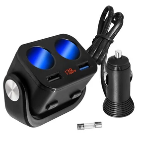 Auto 2 Fach USB Adapter KFZ Zigarettenanzünder Verteiler Buchse Steckdose Handy - Zdjęcie 1 z 7