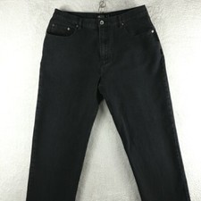 JAG Jeans Corduroy Denim Pants Mens Size 36 Black Designer Straight Leg Zip