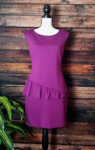 Trina Turk Dress Size 4 Womens Dropwaist Ruffle Sleeveless Lined Cocktail Purple - Picture 1 of 10