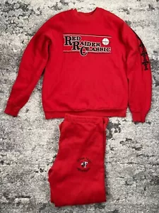 Jerzees Texas Tech Red Raider Classic Vintage 1980’s Sweatshirt & Sweatpants  XL - Picture 1 of 10