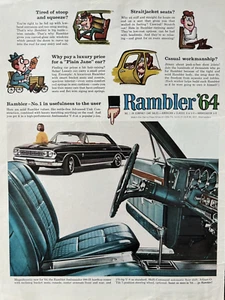 1964 Rambler Automobile 270 HP Shift Command V-8 990-H Hardtop Vintage Print Ad - Picture 1 of 1