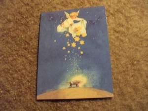 6 Weihnachtskarten Engel Kind fallende Sterne auf Jesuskind 5-1/4 Zoll x 4 Zoll - Bild 1 von 4