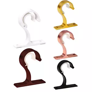 Curtains Rod Holders Hooks Drapery Rod Sturdy Wall-Mounted Single Bracket Hooks - Picture 1 of 17