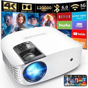 GooDee 5G WiFi Bluetooth Projektor 4K Unterstützung Native 1080P Mini Projektor 6D/4 - Bild 1 von 9