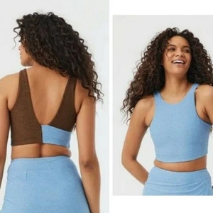 Outdoor Voices BRANDNEU! Venus blau Colorblock Crop Tank Top Sport BH SM Neu mit Etikett - Bild 1 von 10