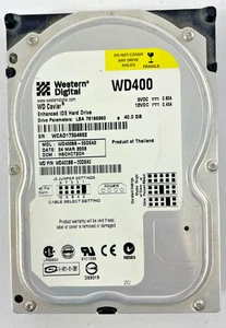 Western Digital WD400 7200RPM SATA 40GB Internal Hard Drive Cache 2 MB - Picture 1 of 2