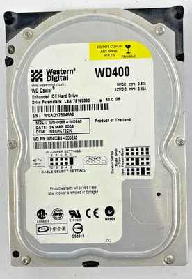 Western Digital WD400 7200RPM SATA 40GB Internal Hard Drive Cache 2 MB - Image 1 of 2