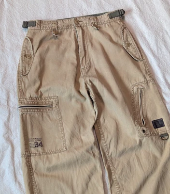 Emergency Exit Vintage Y2K Women's Military Surplus Tan Baggy Cargo Pants 28x28 - Image 1 of 4