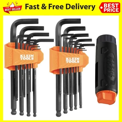 Klein Tools BLS22H Long Ball-End T-Handle Hex Key Wrench Set, 22-Key Black - Image 1 of 4