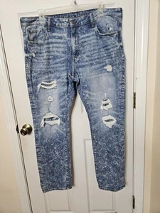 American Eagle Jeans Mens 40x32 Blue Next Level Airflex Stone Wash Denim - Picture 1 of 12