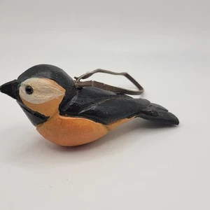 Großer Himmelsschnitzer kleine Holz Küken Skulptur Goldfink Vogel Ornament signiert - Bild 1 von 7