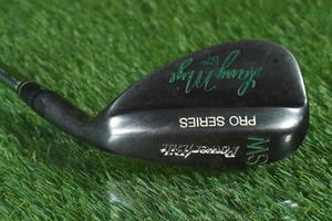 POWERBILT LARRY MIZE PRO SERIES 57° SAND WEDGE "SW" BLACK HEAD STEEL SHAFT RH - Picture 1 of 9