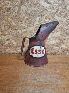 Vintage Esso Half Gallon Oil Pourer Jug Tin Can Motor Petrol - Picture 1 of 11