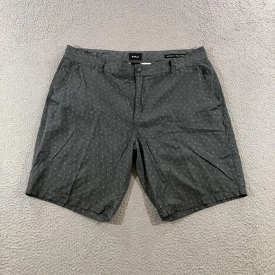 Pantalones Cortos RVCA Para Hombres 36 Naturaleza x Industria Chino Frente Plano Estampado Informal Verano Foto 1 de 4