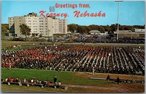 Vintage 1960s KEARNEY, Nebraska Postcard "Band Day - KEARNEY STATE COLLEGE" - Picture 1 of 2