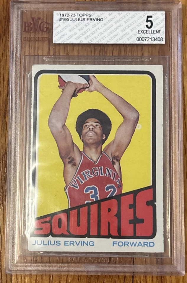 1972-73 Topps #195 Julius Erving RC BVG 5 ¡Novato!!!! Foto 1 de 2