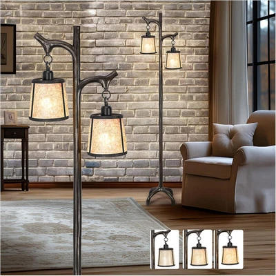 68" Farmhouse Floor Lamp with Mica Shade for Living Room,Modern Industrial Vinta - Image 1 of 4