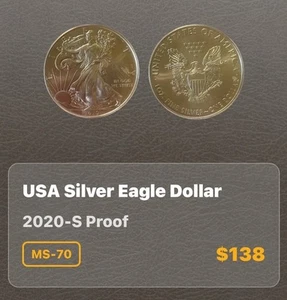 2020-S USA 🇺🇸  PROOF 1 Ounce Silver Eagle ICG MS70 EMERGENCY ISSUE! - Picture 1 of 7