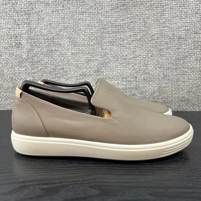 Mocasines informales cómodos Ecco Soft 60 sin cordones para mujer talla 7-7,5 de cuero topo Foto 1 de 4