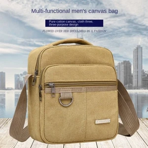 Canvas Crossbody Bag Large Capacity Handbag Shoulder Messenger Bags Men Women - Picture 1 of 12