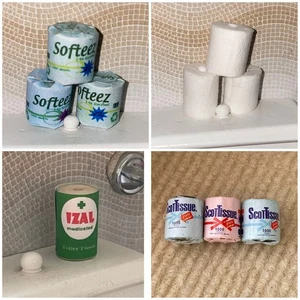 1:12 Puppenstube Miniatur Toilettenpapier NEU Bad Taschentücher Klo verschiedene Izal - Bild 1 von 10