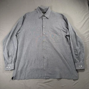 Bugatchi Uomo Shirt Mens Large Gray Long Sleeve Hidden Button Down Modal Blend - Picture 1 of 12