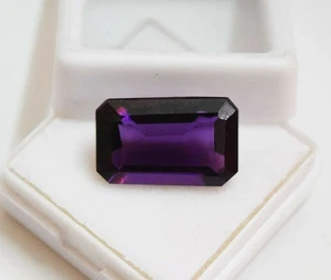 9,40 Cts. Piedra preciosa natural bicolor Bolivia ametrino forma esmeralda certificada - Imagen 1 de 4