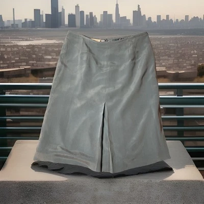 Travis Ayers Women's Pencil Midi Skirt Blue Sz 14 Slit  Professional - Image 1 of 4