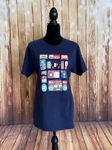 Camiseta Gildan Para Mujer Vintage Tecnología Retro Mangas Cortas Azul Marino Talla Grande - Imagen 1 de 9