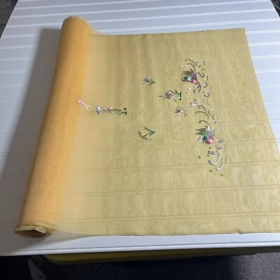 SILK Mustard FABRIC 6 Yards x 22 Inches Wide or 216 Inches x 22 Inches Wide - Image 1 of 4