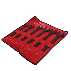 Portable 6 PC Angle 1-3/8 in to 2 in Set Double End Over Size Wrench Set