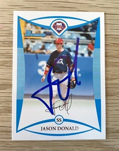 Jason Donald Autographed Card - 2008 Bowman Draft Prospects - Phillies Indians - Picture 1 of 1