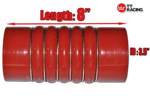 8" LONG HPS 3.5" 89mm 4-Ply Silicone Charge Air Cooler CAC Coupler Hump Hose USA - Picture 1 of 2