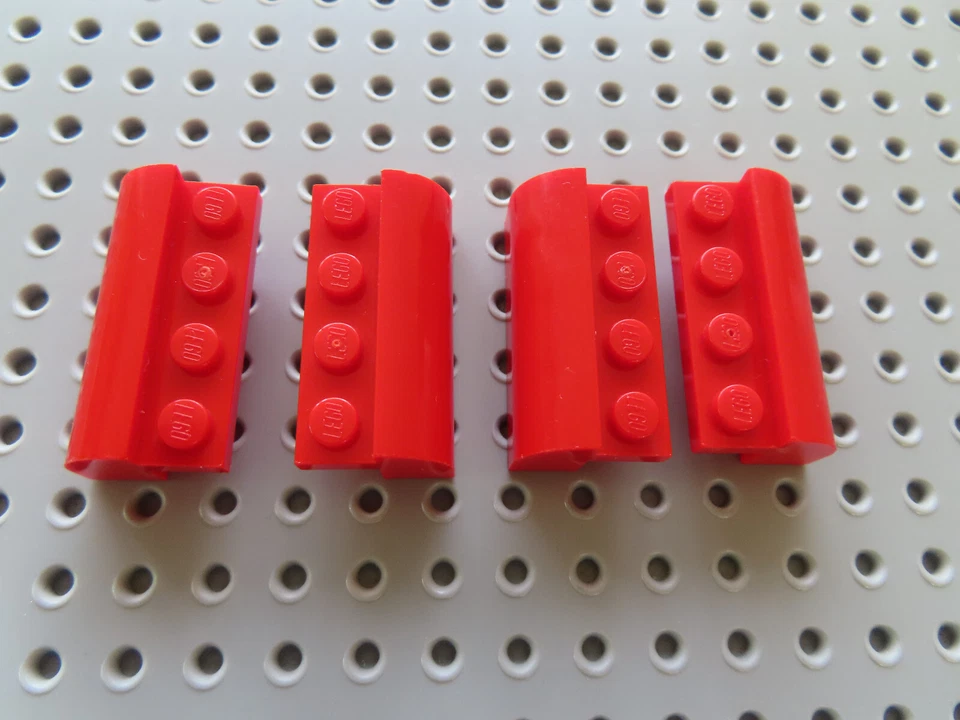 Lego 4 x Stein Bogenstein 6081 rot 2x4x1 1/3   4708 10197 7347 4758 4841 8654 - Bild 1 von 1