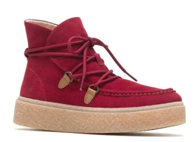 Hush Puppies Size 9 Womens Chukka Bridget Ankle Boots Rhubarb Red Suede Lace Up - Image 1 of 4