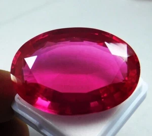 Natural 109.60 Ct Mozambique Pink Ruby Oval Cut Loose Gemstone GIE Certified - Picture 1 of 10