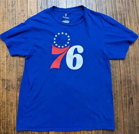 Philadelphia 76ers Joel Embiid  Medium T-Shirt Jersey #21 Sixers Fanatics Blue Cover