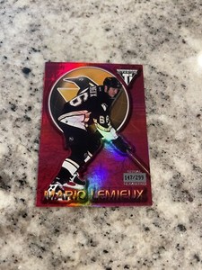 2000 2000-01 PACIFIC PRIVATE STOCK TITANIUM RED MARIO LEMIEUX #77 INSERT /299