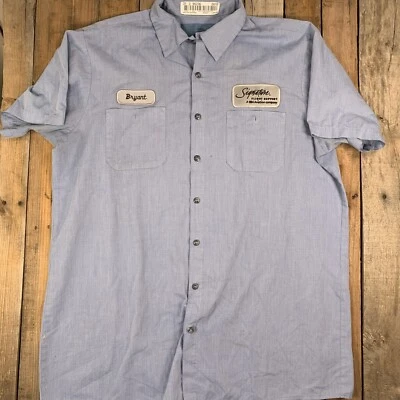Signature Flight Support "Bryant" Button Up Shirt Mens Size XL Blue - Image 1 of 4