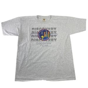 Vintage 90s Space Shuttle Rocket DISCOVERY Graphic T Shirt Gray Size XXL - Picture 1 of 7