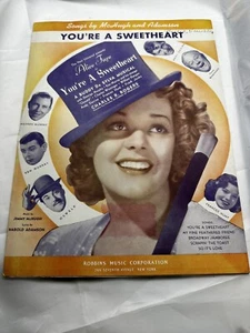 Vintage 1937 "You're A Sweetheart" Sheet Music Musical w/Alice Faye - Picture 1 of 11
