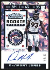 2019 Panini Contenders Draft Picks Cracked Ice #232 Dre'Mont Jones RC Auto /23