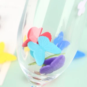 6pcs/Set Creative Cute Wine Glass Charm Suction Butterfly Decorative Wine Gl-va - Imagen 1 de 14
