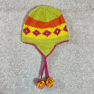 Vintage youth colorful wool striped winter hat - Picture 1 of 6