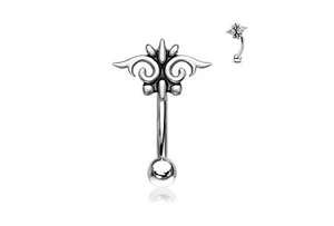 Abstract Face 316L Surgical Steel Eyebrow Rings Body Jewelry - Picture 1 of 1